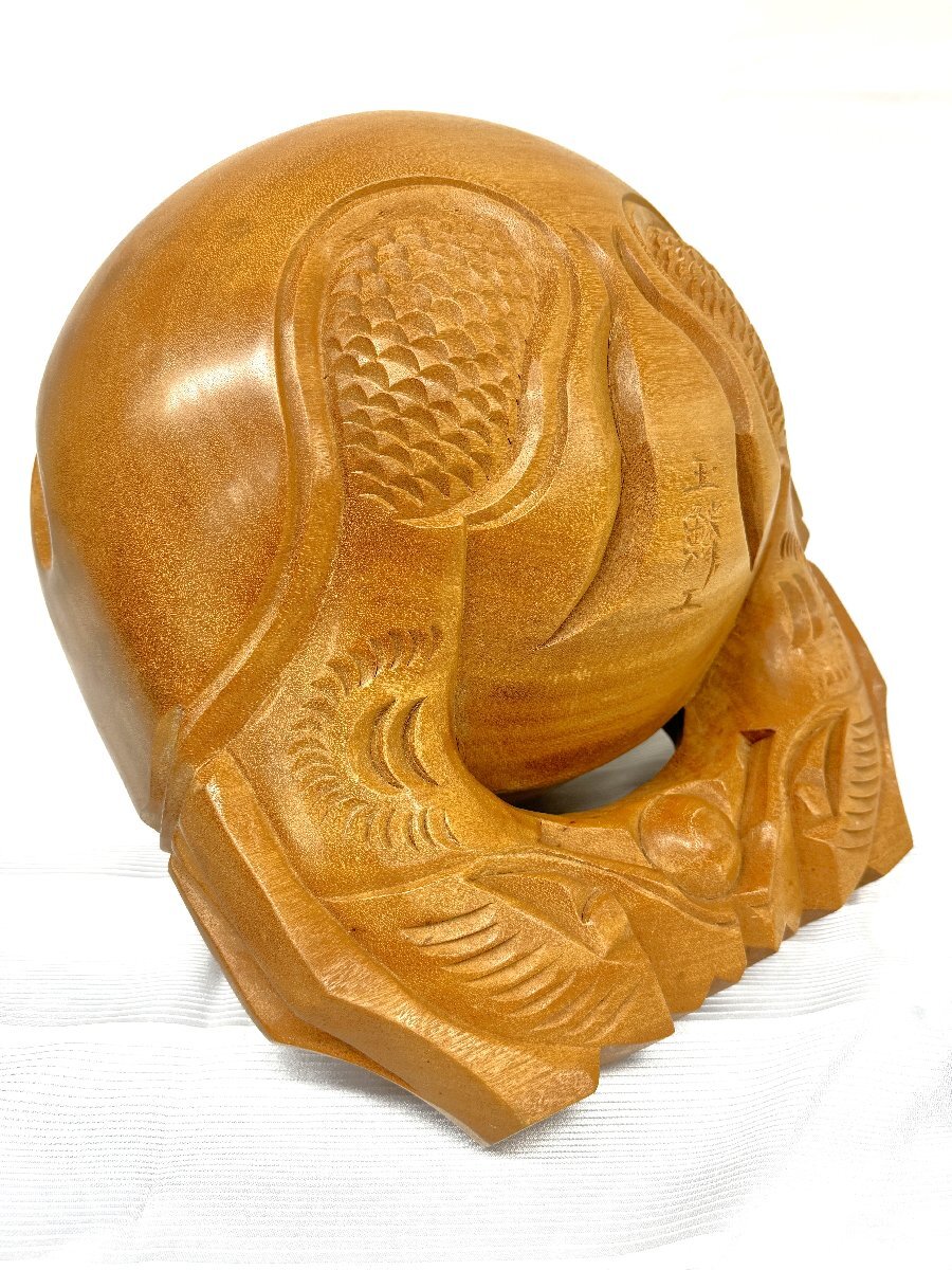 三枝堂】 新品 木魚 楠 上彫 1尺2寸 ☆送料は当社負担☆ 一点 三枝堂】 新品 木魚 楠 上彫 1尺2寸 ☆送料は当社負担☆ 一点