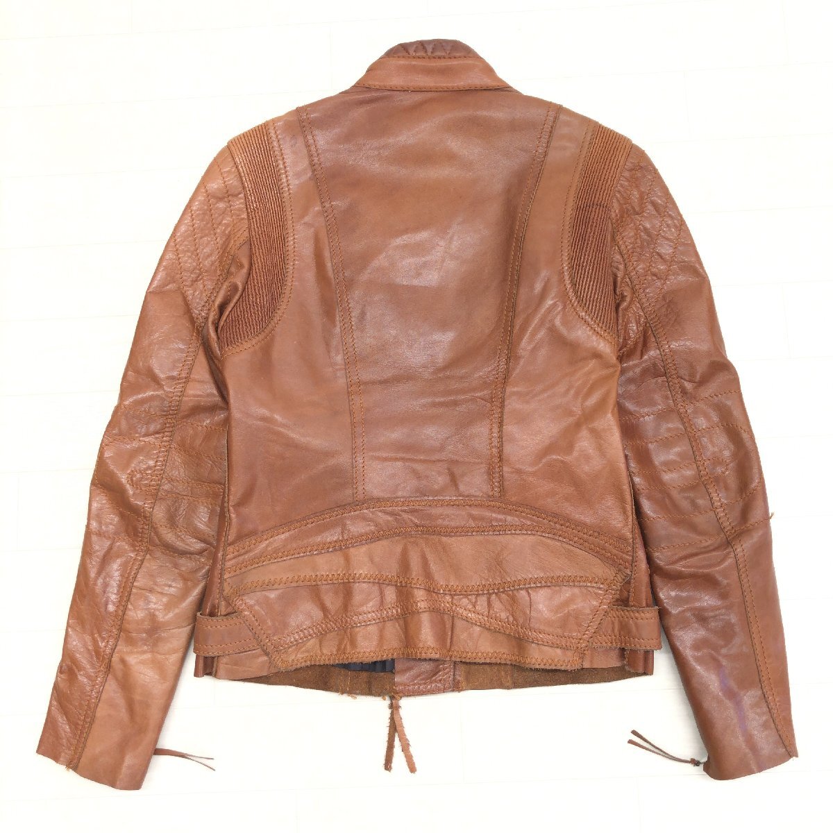 *CHINE original leather ram leather rider's jacket 1 Brown leather jacket leather jacket blouson sheep leather lady's for women 