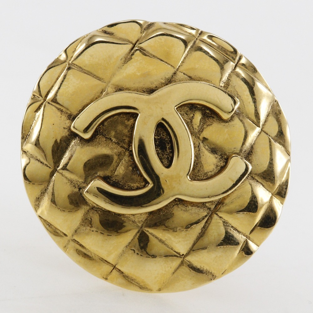 CHANEL シャネル ココマーク マトラッセ ヴィンテージ イヤリング 金メッキ 約41g レディース【I211824114】中古