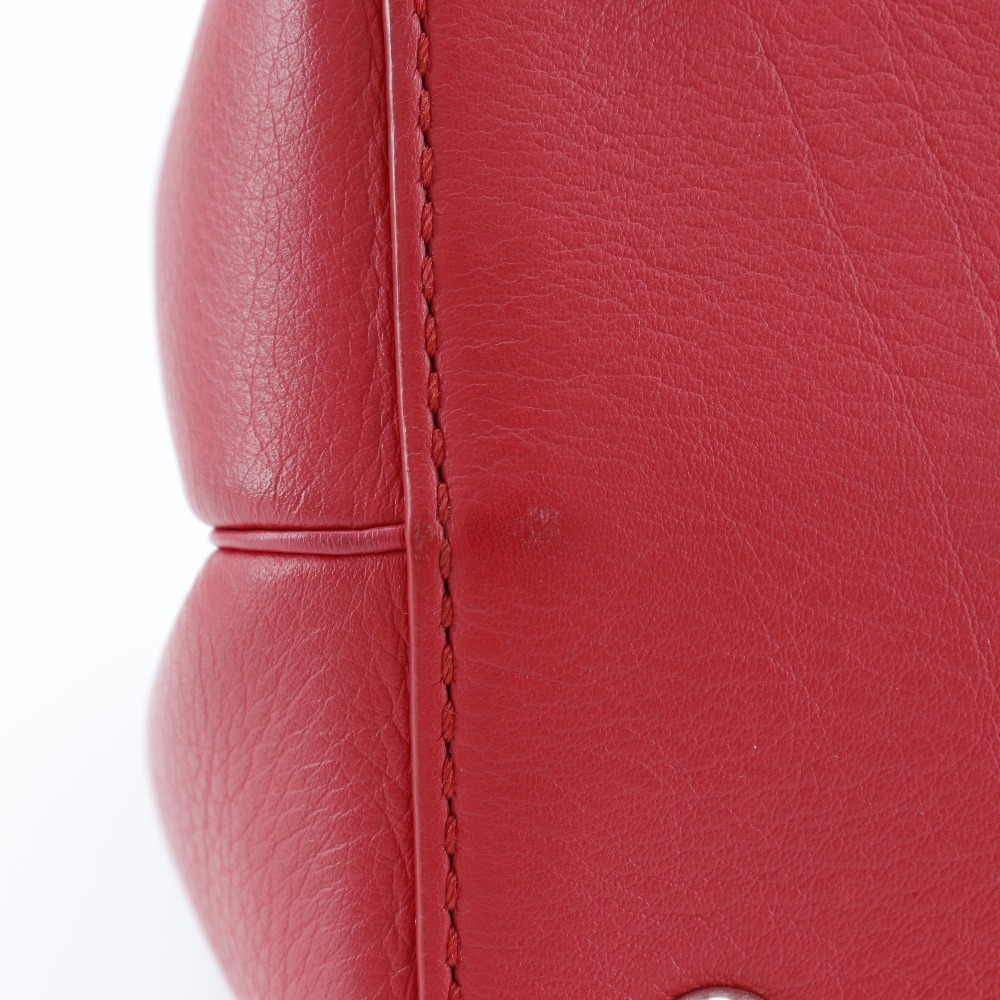 FENDI フェンディ プチトゥージュール 2WAYショルダー 8BH253 ハンドバッグ カーフ 赤 レディース【I211824049】中古