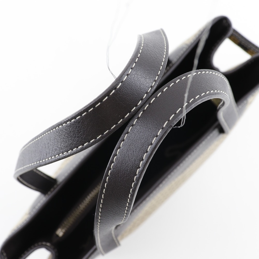 CELINE セリーヌ マカダム ハンドバッグ キャンバス×カーフ 茶 レディース【I211824052】中古
