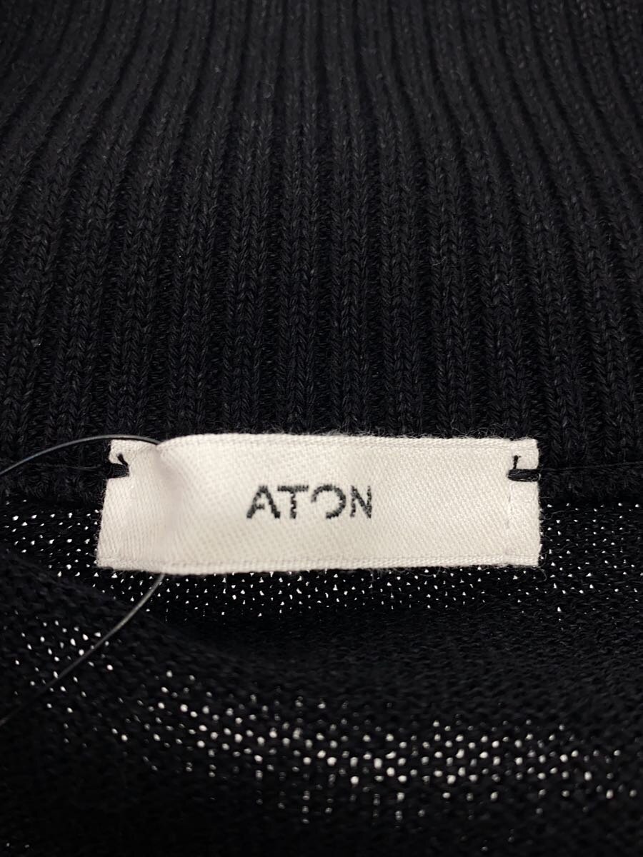 ATON* knitted * sweater ( thick )/4/-/BLK/ plain /7093455/ driver's knitted //