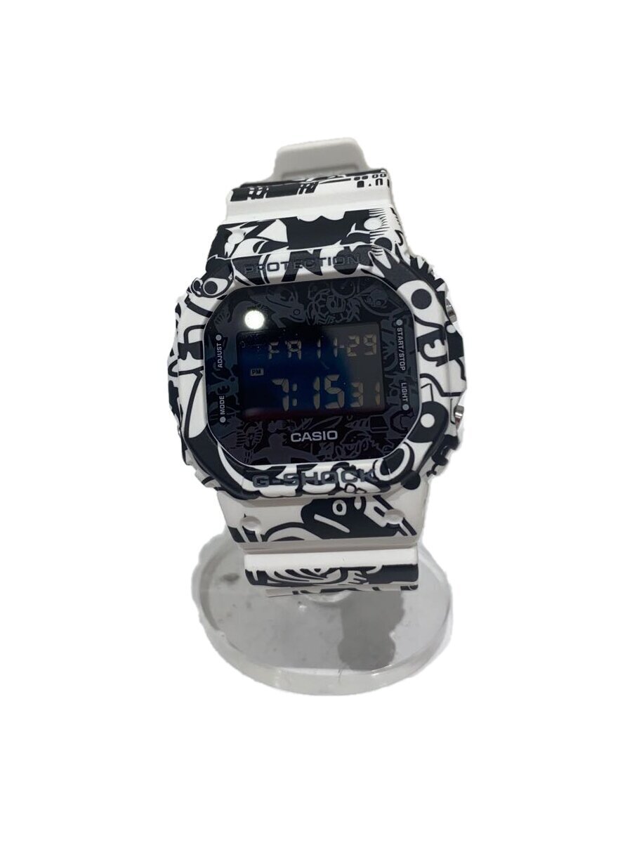 CASIO◆クォーツ腕時計/デジタル/ラバー/BLK/WHT/DW-5600GU