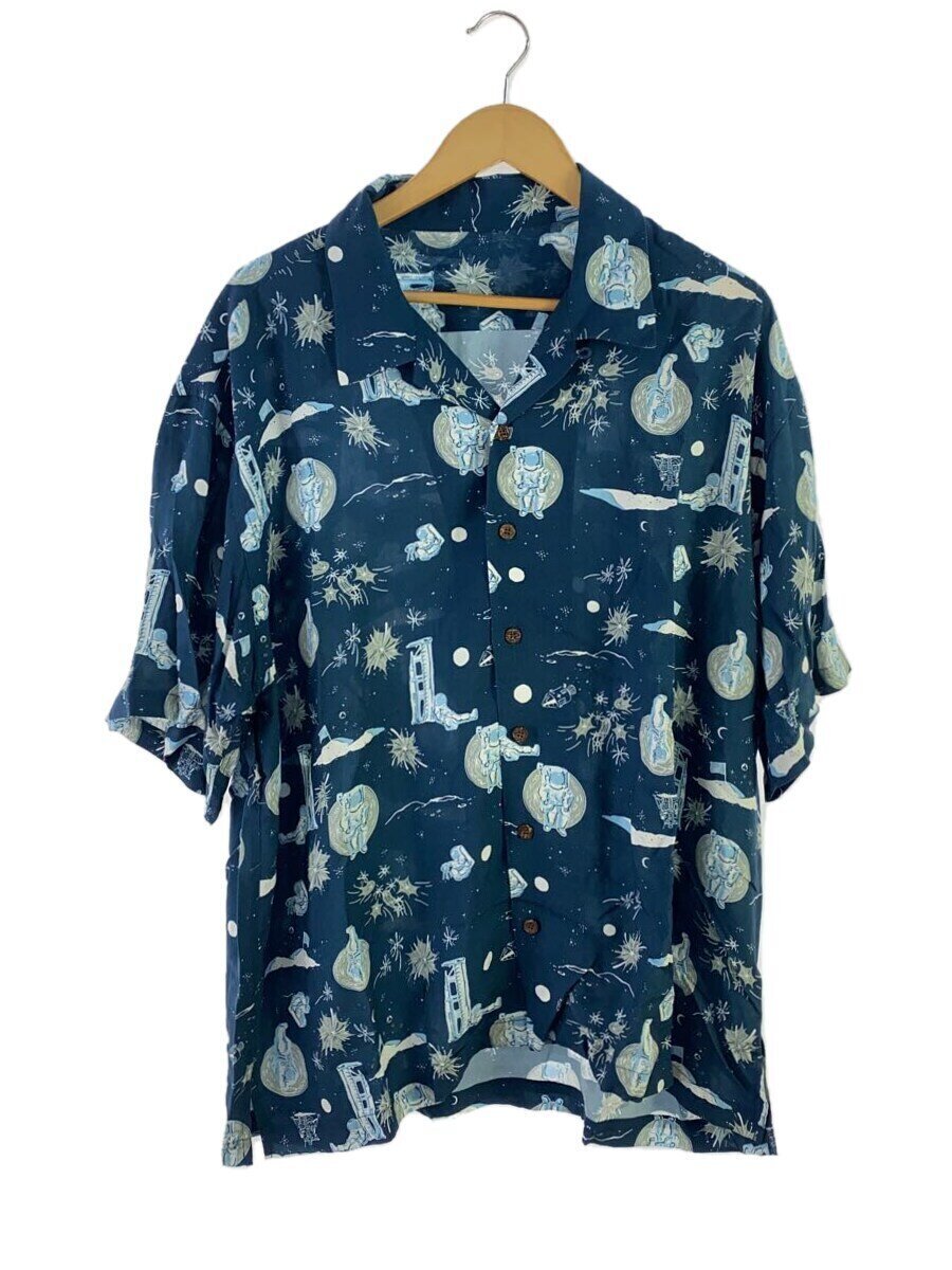 DAN/アロハシャツ/L/レーヨン/NVY/ネイビー/総柄//