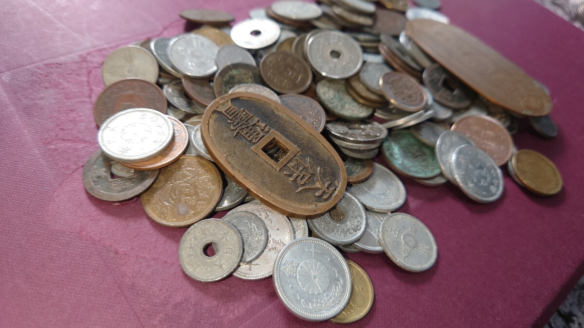  Япония старая монета небо гарантия через ... через . документ ... желтый медная монета синий медная монета дракон медная монета aluminium sen и т.п. много старая монета старая монета суммировать много медная монета дыра sen маленький штамп совместно примерно 400g ④