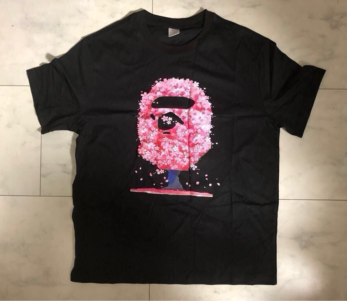 黒/ピンク Tシャツ XLサイズ 半袖Tシャツ