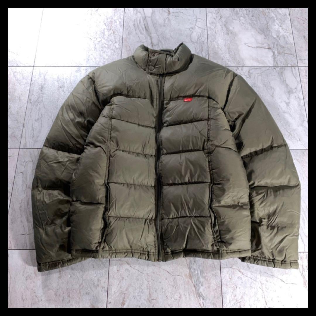 00s NIKE 肉厚 短丈 ダウンジャケット カーキ オリーブ y2k M
