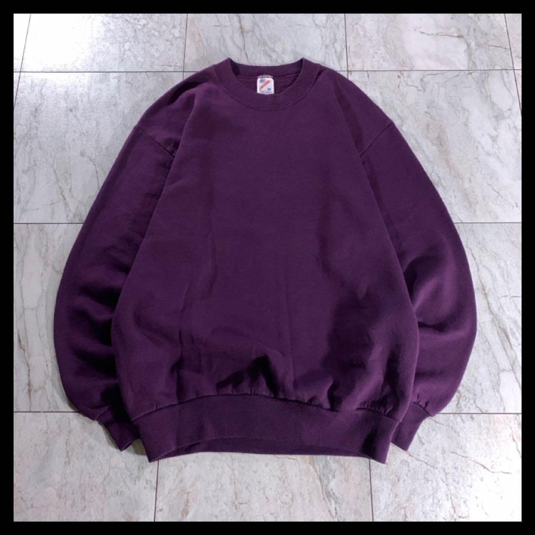 90’s Jerzees ブランク スウェット 無地 USA製 USA製 90s JERZEES スウェット 無地 ブランク 紫 パープル M