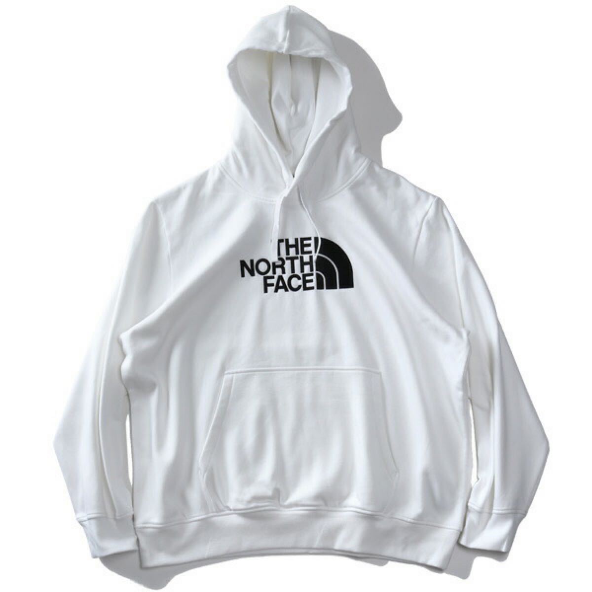 未使用品 ノースフェイス パーカー プルオーバー フーディー Lサイズ ホワイト 刺繍ロゴ THE NORTH FACE スウェット アウトドア