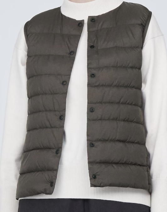  unused ( MUJI ) Muji Ryohin down vest no color light weight dark brown 