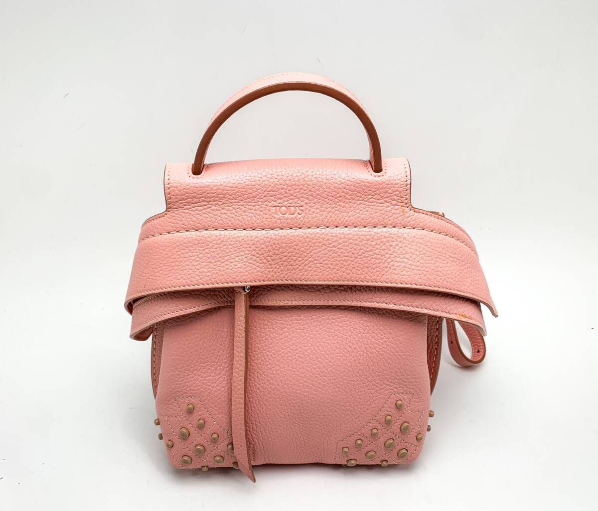 トッズ　TOD'S ウェーブ　3way ミニバッグパック　ハンド ショルダー トッズ ウェーブライン ミニバックパック 3WAY ライトピンク
