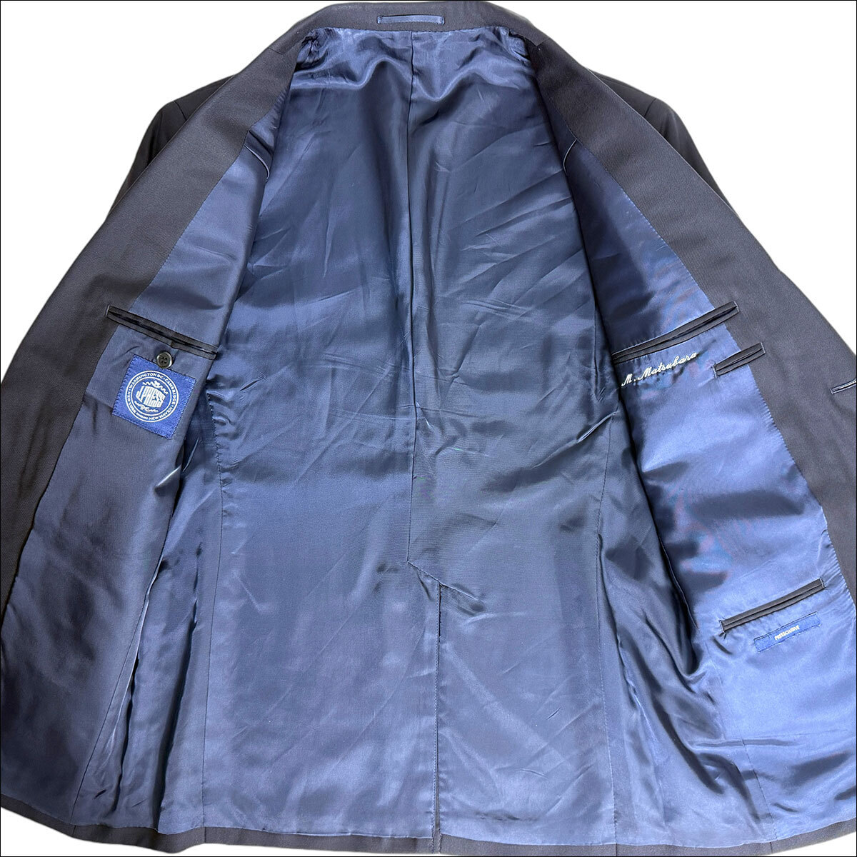 J5089 美品 Jプレス 銀ボタン 紺ブレザー 紺ブレ A6 J PRESS
