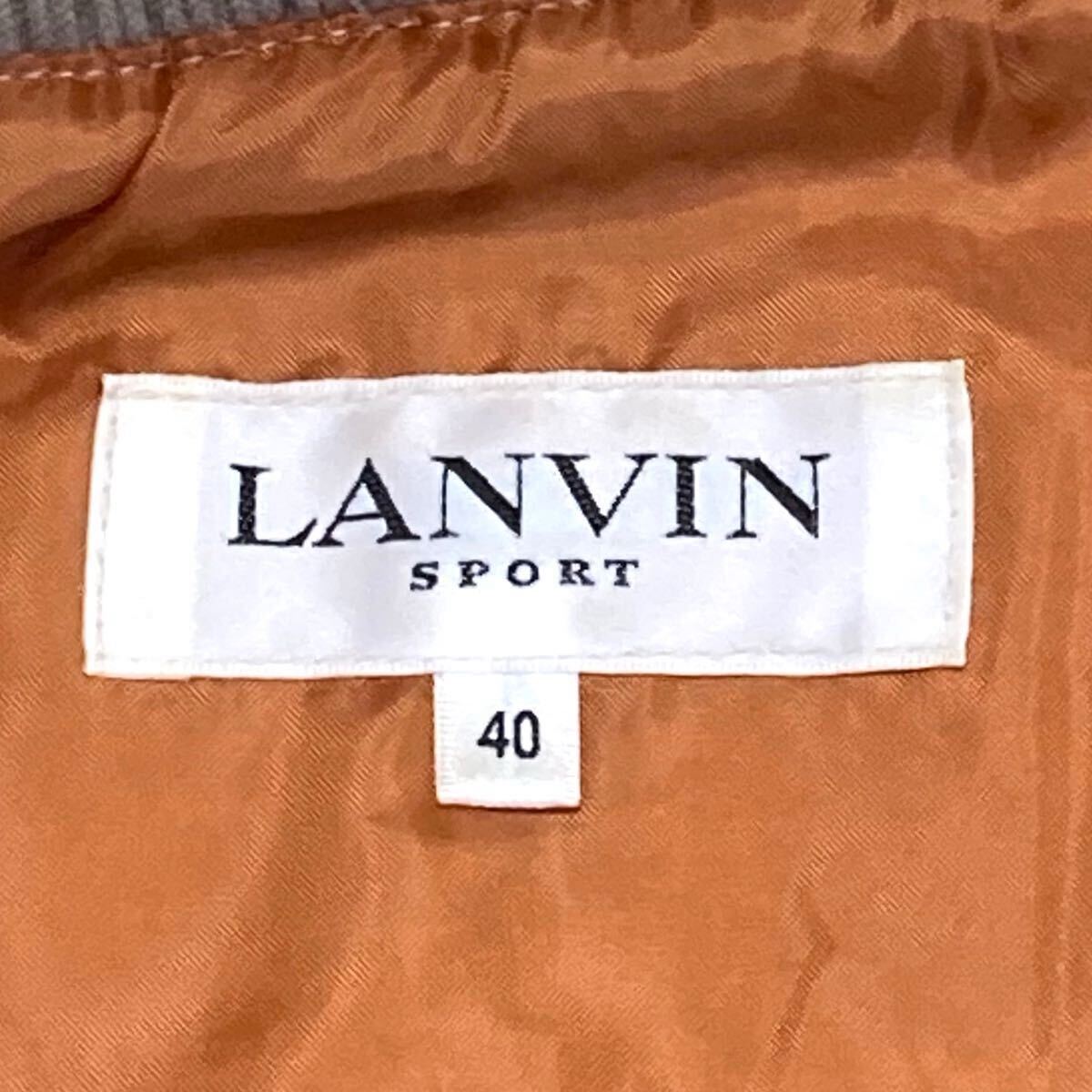 美品★ランバンスポーツ♂ピュアウール中綿スポーツジャケット★茶グレー_画像3