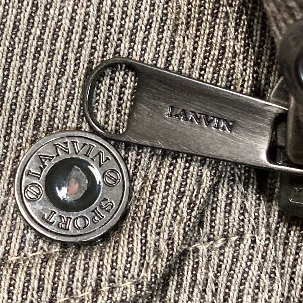 美品★ランバンスポーツ♂ピュアウール中綿スポーツジャケット★茶グレー_画像6