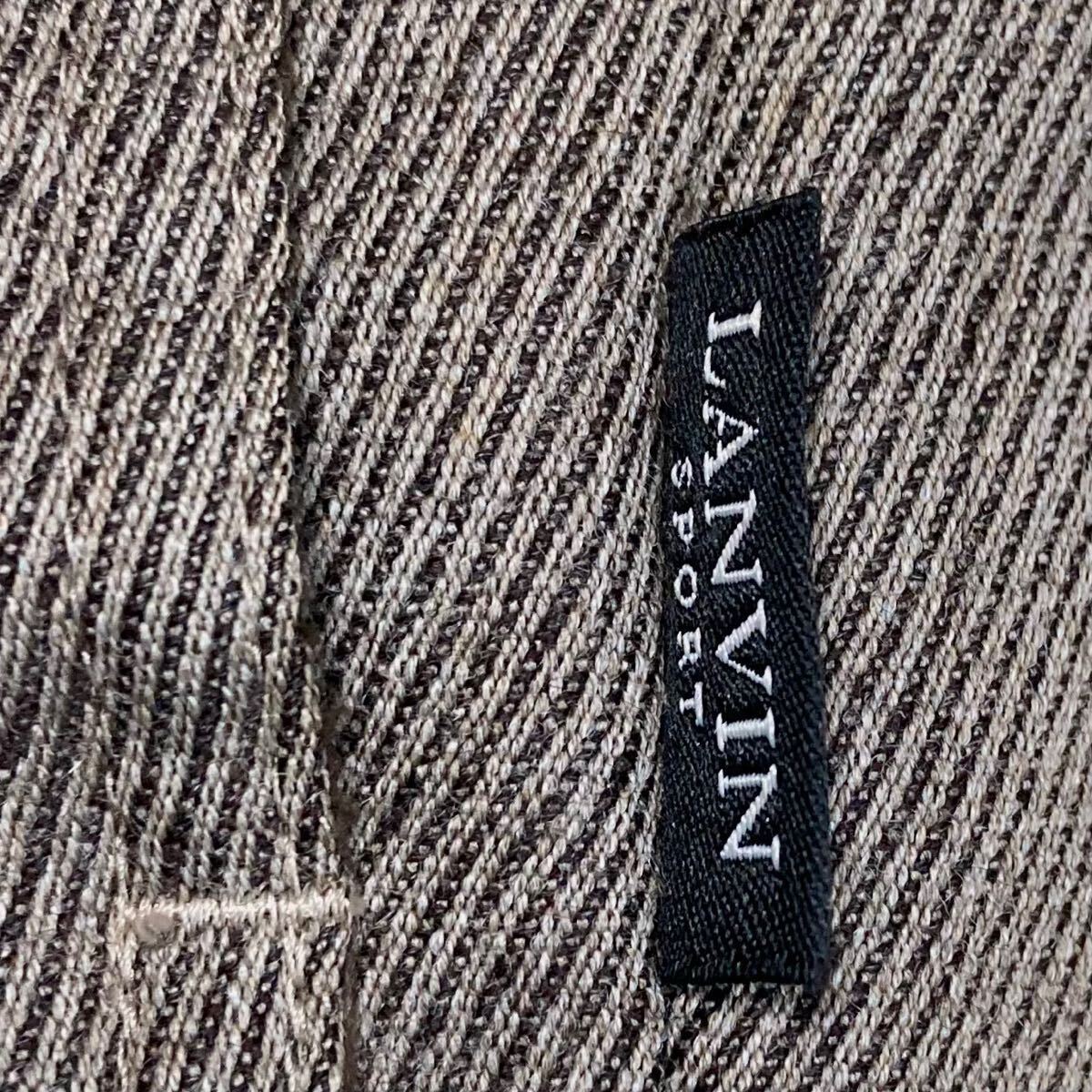 美品★ランバンスポーツ♂ピュアウール中綿スポーツジャケット★茶グレー_画像7