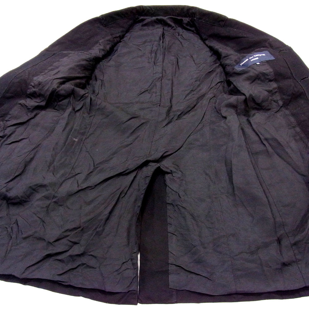 定価10萬円以上●COMME des GARCONS HOMME コムデギャルソン チェスター コート ロング ブラック メンズ XSサイズ ナイロン ミリタリー