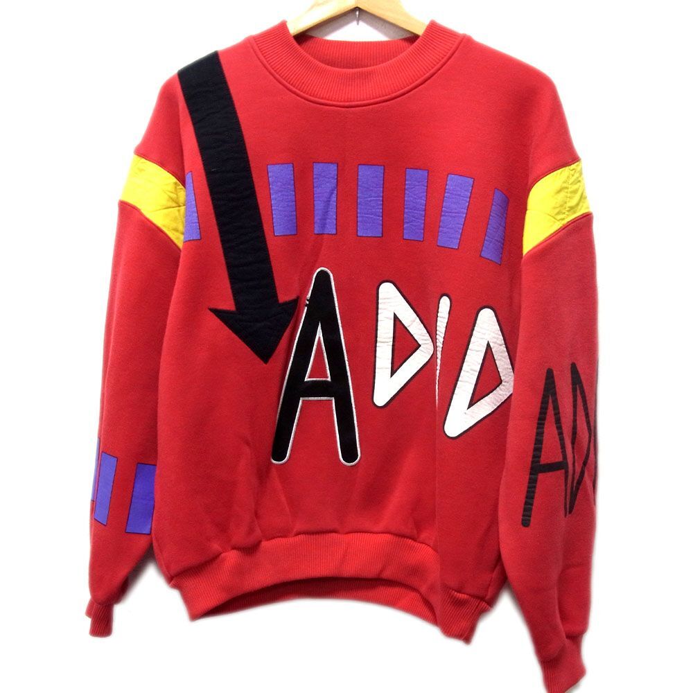 VINTAGE●adidas アディダス 80s 90s スウェット トレーナー 総柄 長袖 プルオーバー 希少 メンズ 大きいサイズ オールド トレフォイルロゴ