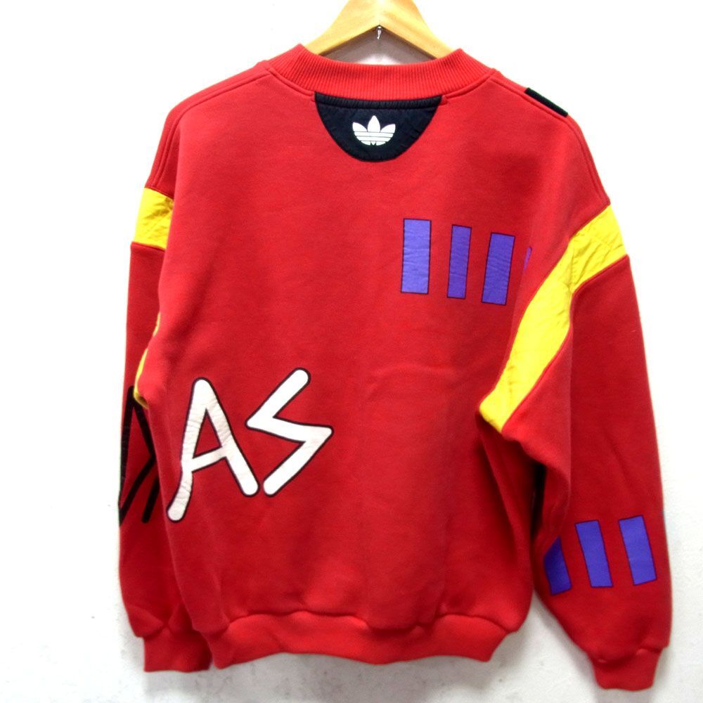 VINTAGE●adidas アディダス 80s 90s スウェット トレーナー 総柄 長袖 プルオーバー 希少 メンズ 大きいサイズ オールド トレフォイルロゴ
