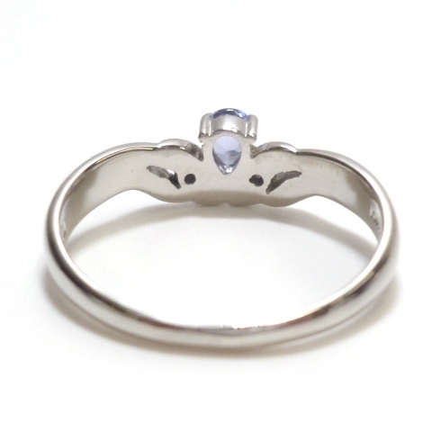 【Pt900】タンザナイト 0.16ct & ダイヤモンド プラチナ リング 12號(hào) 新品仕上済 ペアシェイプ ダイヤ 指輪 【ネコポスOK】◇J
