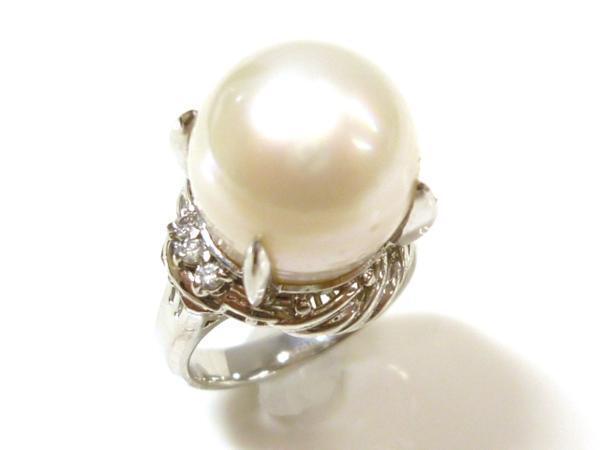 【Pt900】 豪華！大粒！パール12mm & ダイヤモンド プラチナ リング 10.5號 パーティー フォーマル 冠婚葬祭 Platinum Pearl Diamond◇J