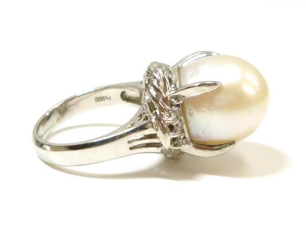 【Pt900】 豪華！大粒！パール12mm & ダイヤモンド プラチナ リング 10.5號 パーティー フォーマル 冠婚葬祭 Platinum Pearl Diamond◇J
