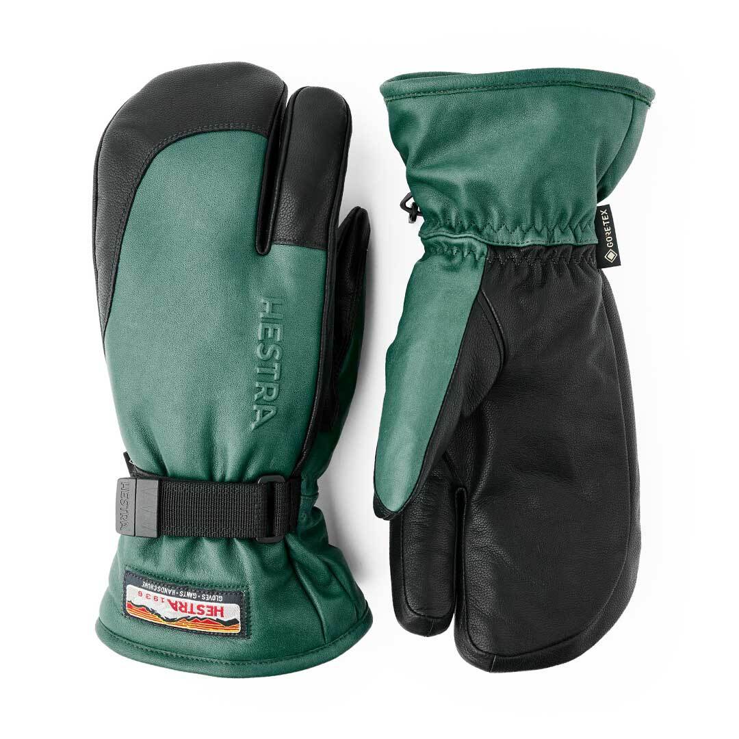 HESTRA 33882 3-Finger GTX Full Leather Color:DarkForest/Black SIZE:7 定価¥24200