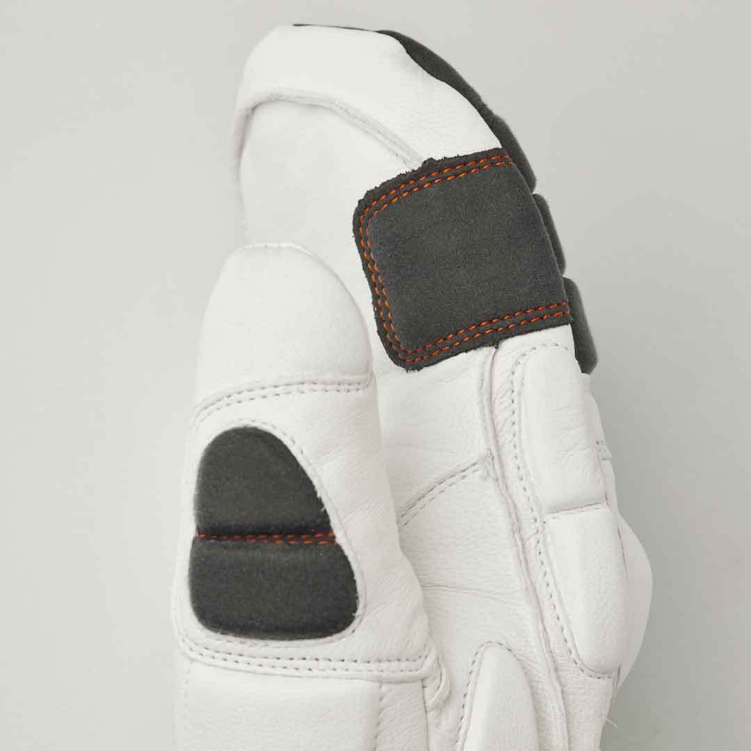 HESTRA 31751 Impact Racing SR Mitt Color:White/FlameRed SIZE HESTRA 31751 Impact Racing SR Mitt Color:White/FlameRed SIZE