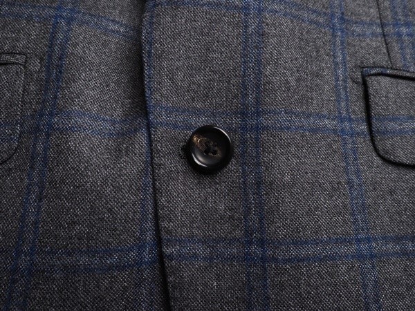 新品9.6万円 大手百貨店扱い 秋冬『Loro Piana ロロピアーナ 伊製生地』ウール100% 起毛 ウインドペン ジャケットA6灰(H) 3050060_画像5