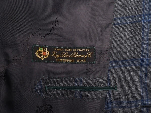 新品9.6万円 大手百貨店扱い 秋冬『Loro Piana ロロピアーナ 伊製生地』ウール100% 起毛 ウインドペン ジャケットA6灰(H) 3050060_画像7