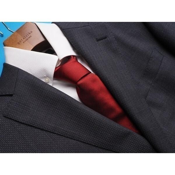 新品 STUDIO by DURBAN ダーバン 秋冬総裏 Super100'S 艶感ウール100% マイクロドビー織柄 スーツY7濃灰(97) 0400288_画像2