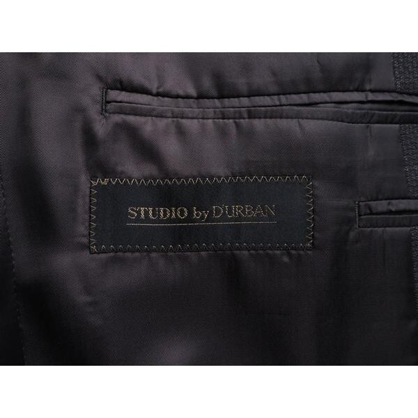 新品 STUDIO by DURBAN ダーバン 秋冬総裏 Super100'S 艶感ウール100% マイクロドビー織柄 スーツY7濃灰(97) 0400288_画像5