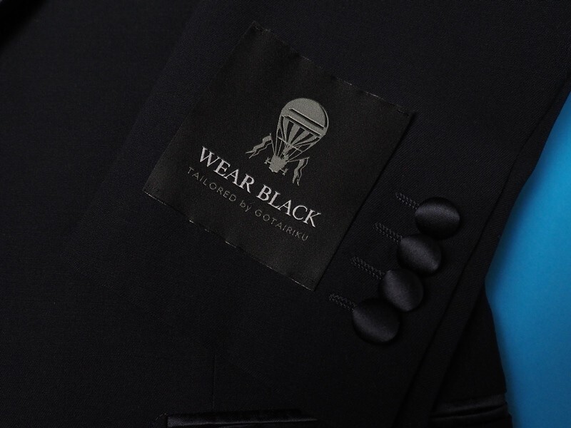 新品定価14萬円 gotairiku 五大陸 WEAR BLACK 秋冬 シルク襟 ショールカラー タキシード/スーツ38(A6)紺(075) LM0179