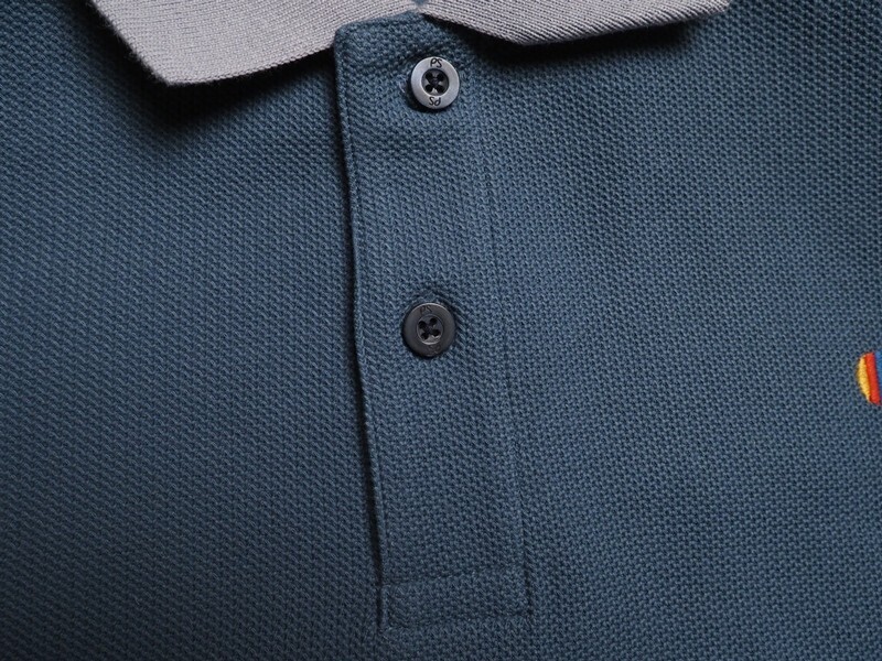 新品正規(guī)品 Paul Smith ポールスミス ストライプ刺繍 鹿の子 半袖ポロシャツMブルー(052) 30-7347