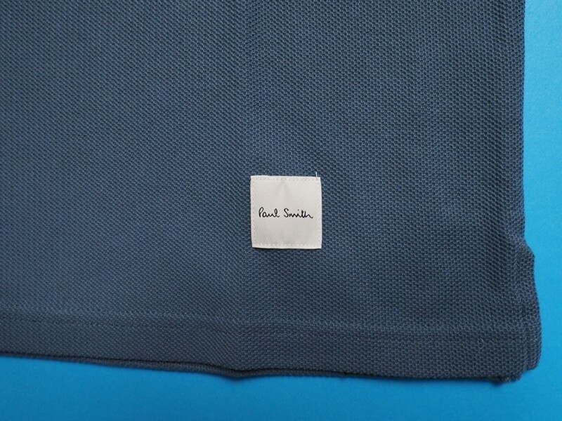 新品正規(guī)品 Paul Smith ポールスミス ストライプ刺繍 鹿の子 半袖ポロシャツMブルー(052) 30-7347