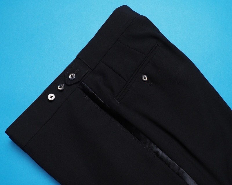 新品定価14萬円 gotairiku 五大陸 WEAR BLACK 秋冬 シルク襟 ショールカラー タキシード/スーツ38(A6)紺(075) LM0179