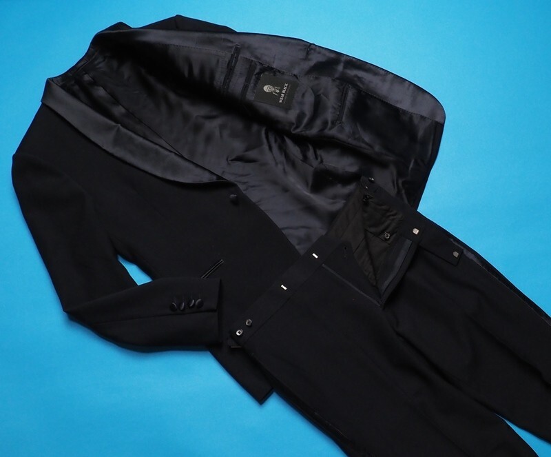 新品定価14萬円 gotairiku 五大陸 WEAR BLACK 秋冬 シルク襟 ショールカラー タキシード/スーツ38(A6)紺(075) LM0179