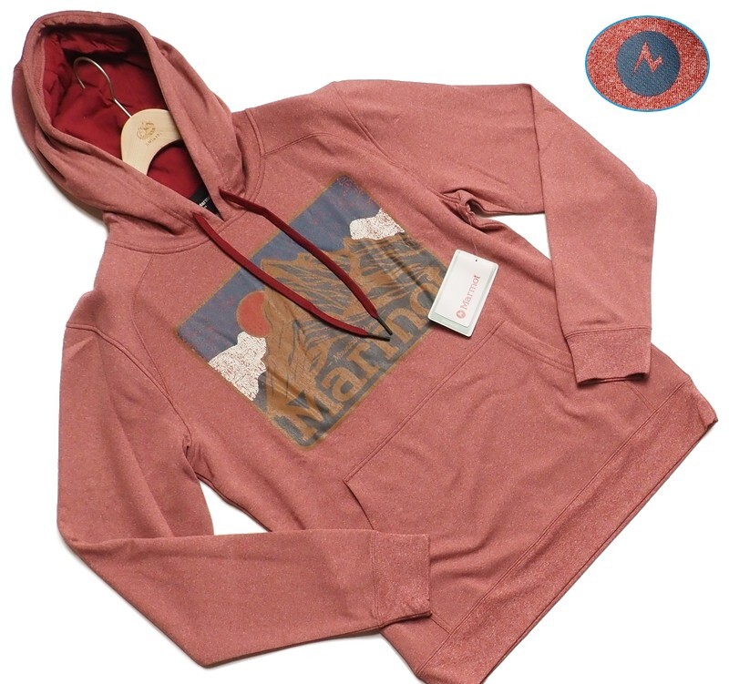 新品正規(guī) Marmot マーモット USA企畫 天竺ジャージー Mountain Peaks フーディー/パーカー メンズ95(M)レッド(RE) TSF0001