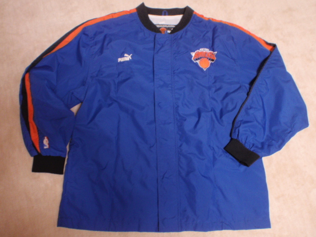 ニックス オーセンティック ナイロンジャケット XL Knicks NBA ブルズ ジョーダン カリー ウォリアーズ プーマ ユーイング スプリーウェル