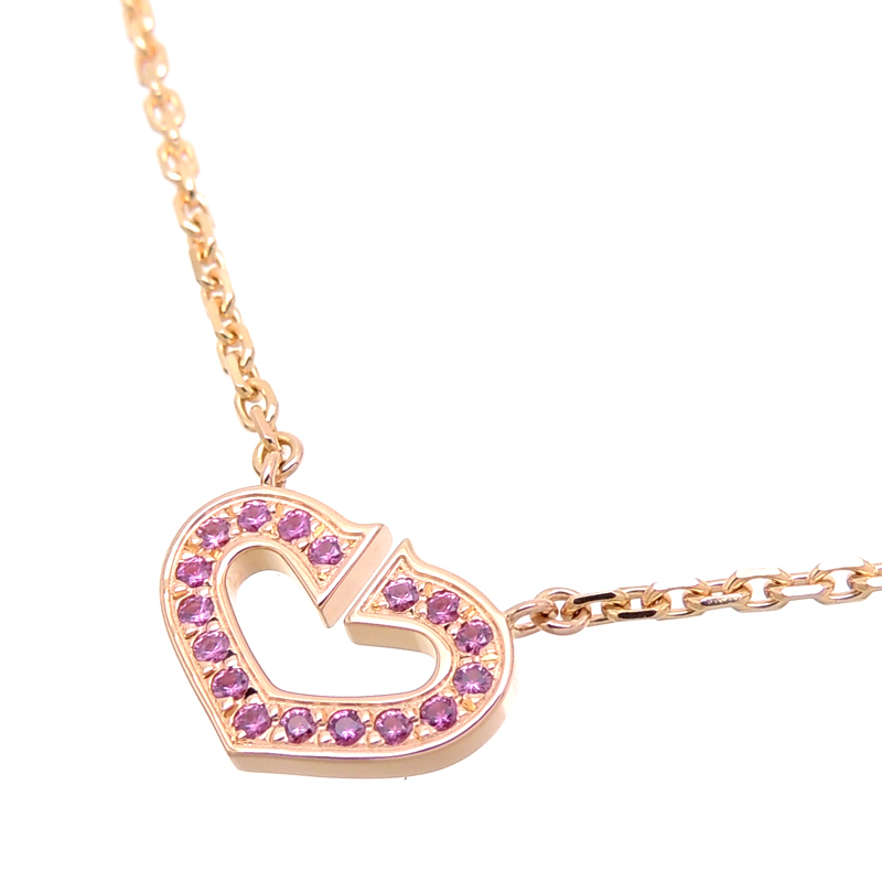［銀座店］CARTIER カルティエ C ハート ペンダント ネックレス 750ピンクゴールド レディース DH77014