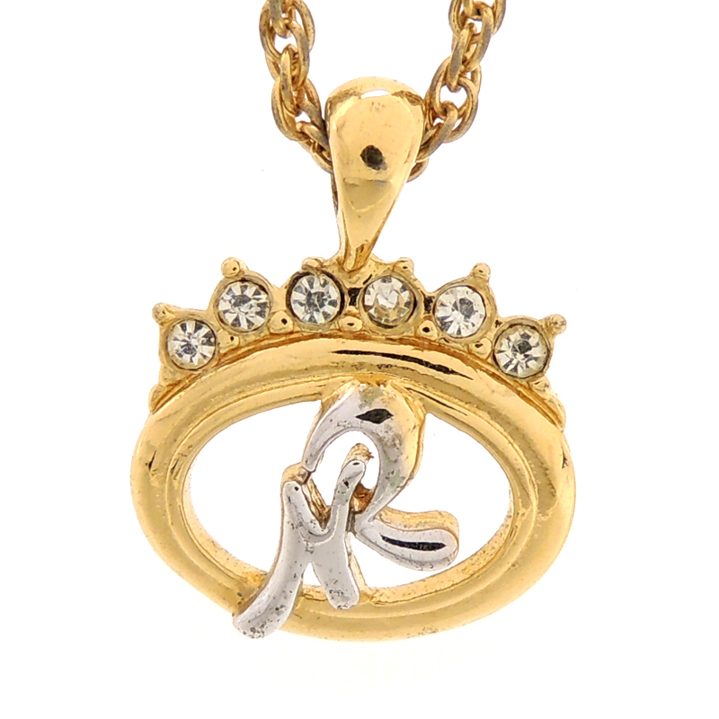 ［飯能本店］NINA RICCI ニナリッチ ラインストーン ロゴ ネックレス GP レディース DH75806