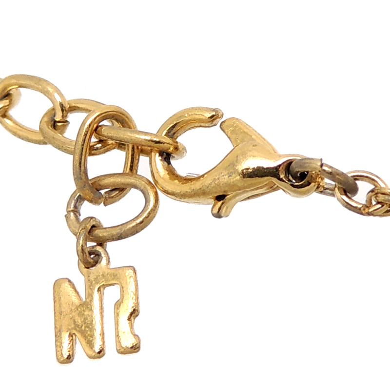 ［飯能本店］NINA RICCI ニナリッチ ラインストーン ロゴ ネックレス GP レディース DH75806