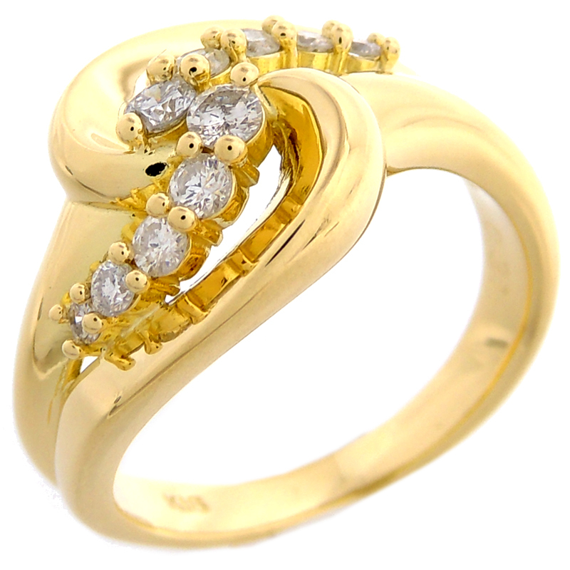 ［銀座店］Non Brand ノンブランド K18YG 0.31ct ダイヤモンド リング・指輪 K18イエローゴールド 9.5号 レディース DH75629