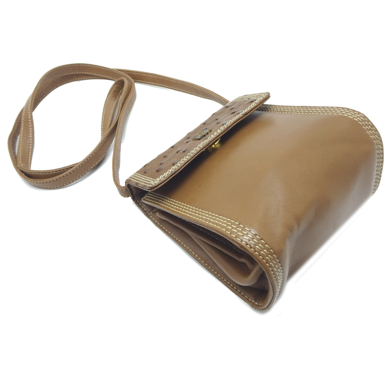 ［飯能本店］LOEWE ロエベ ショルダーミニポーチ ポーチ ラムスキン ブラウン レディース?メンズ DH75505