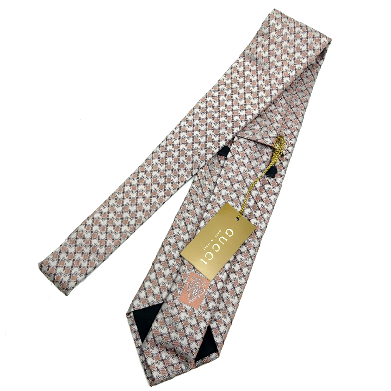 ［飯能本店］GUCCI グッチ ネクタイ 196876 413002 5773 ネクタイ シルク100％ ピンクベージュ メンズ DH76456