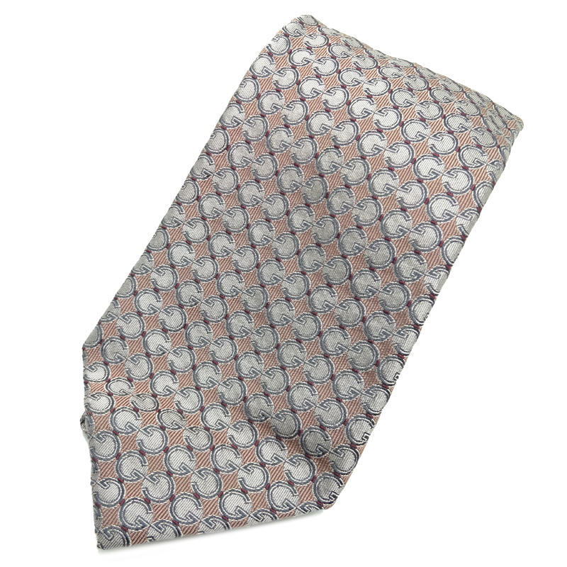 ［飯能本店］GUCCI グッチ ネクタイ 196876 413002 5773 ネクタイ シルク100％ ピンクベージュ メンズ DH76456