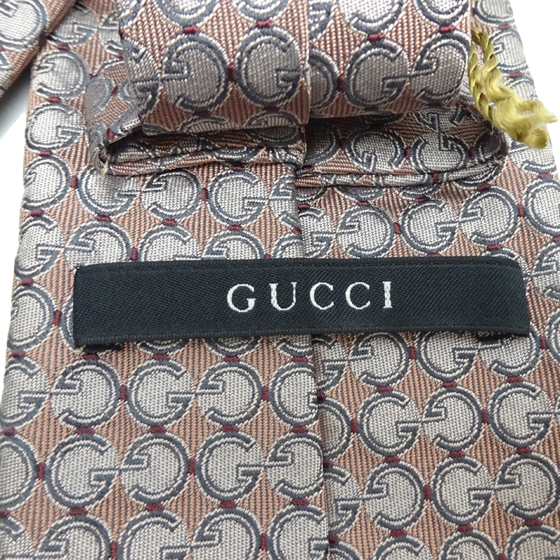［飯能本店］GUCCI グッチ ネクタイ 196876 413002 5773 ネクタイ シルク100％ ピンクベージュ メンズ DH76456