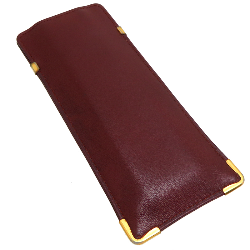 ［飯能本店］CARTIER カルティエ マストライン メガネケース その他小物 カーフ ボルドー レディース DH82218