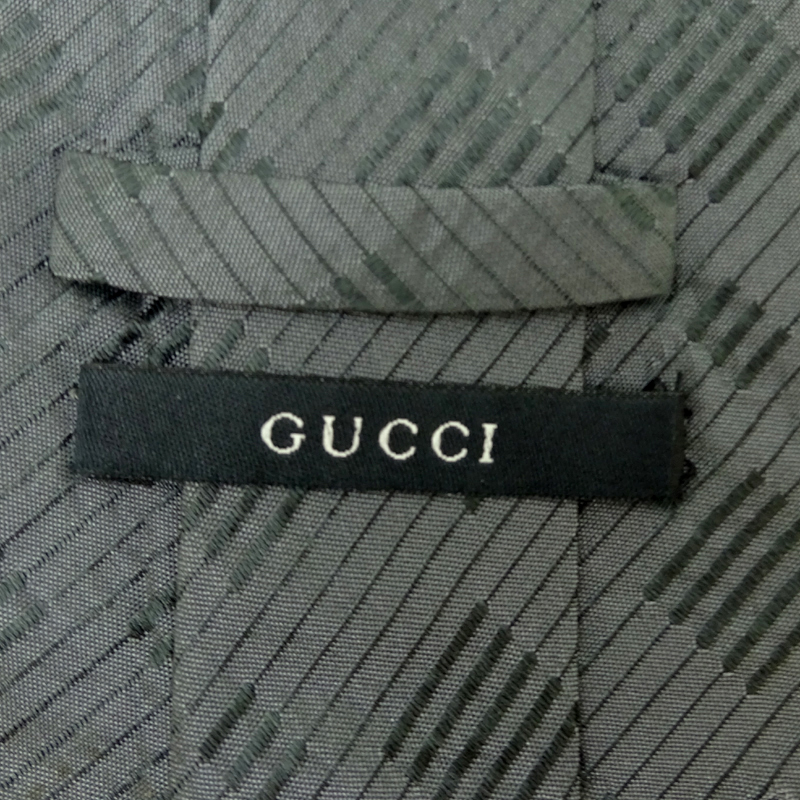 ［飯能本店］GUCCI グッチ ネクタイ シルク100％ グレー メンズ DH82165