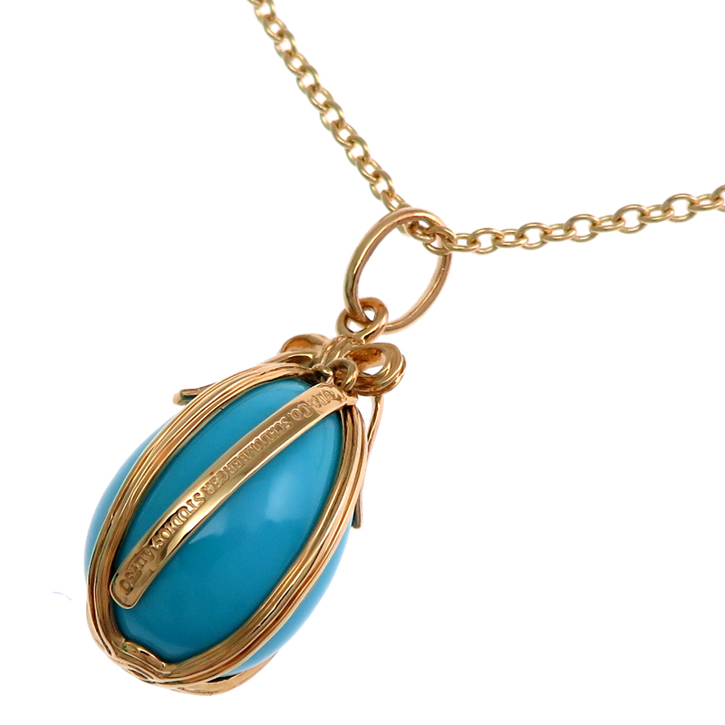 ［銀座店］TIFFANY&Co. ティファニー ジャン?シュランバージェ ターコイズ ネックレス 750イエローゴールド レディース DH84314