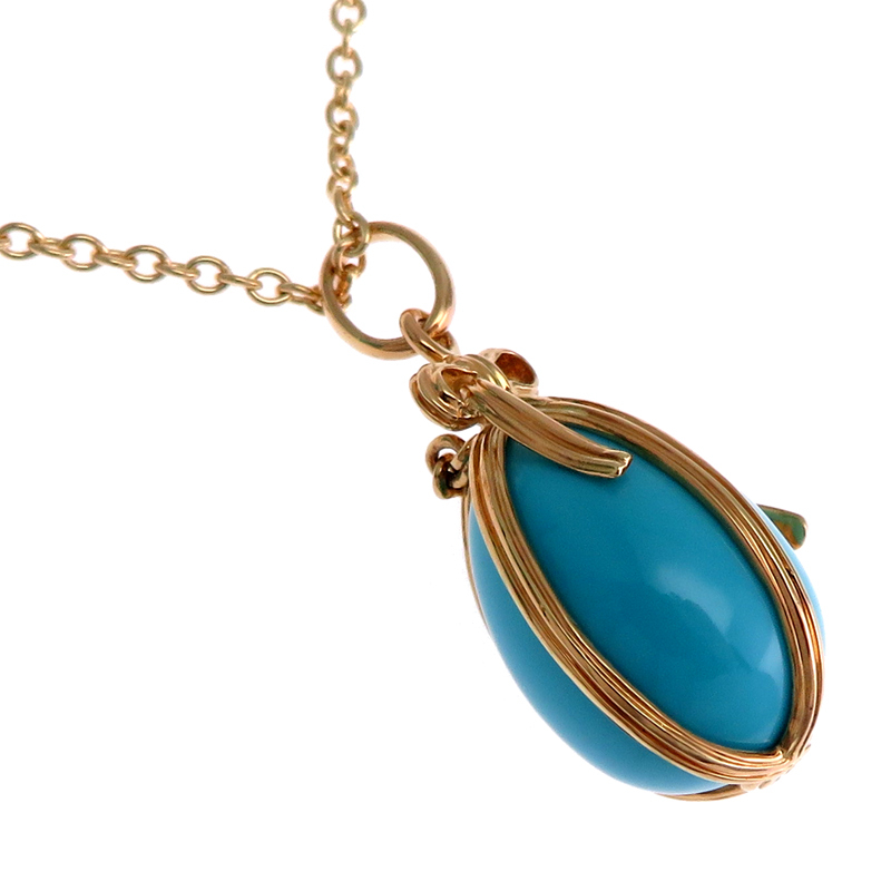 ［銀座店］TIFFANY&Co. ティファニー ジャン?シュランバージェ ターコイズ ネックレス 750イエローゴールド レディース DH84314